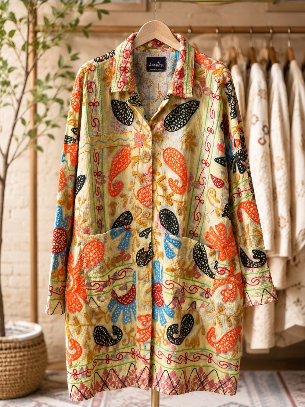 Vintage Kantha Embroidered Jacket – One of a Kind🌟
